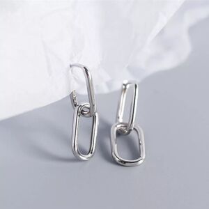 * NEW 925 Sterling Silver Double U Shaped Earrings